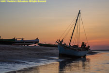 boats at sunset